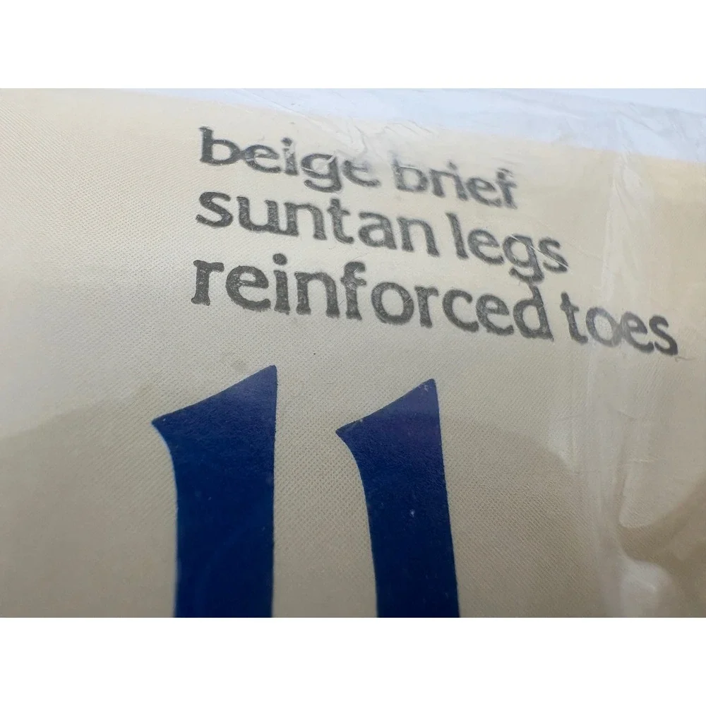 Vtg Underalls Pantyhose & Panties All in One Beige Brief Suntan Legs Size AB NOS